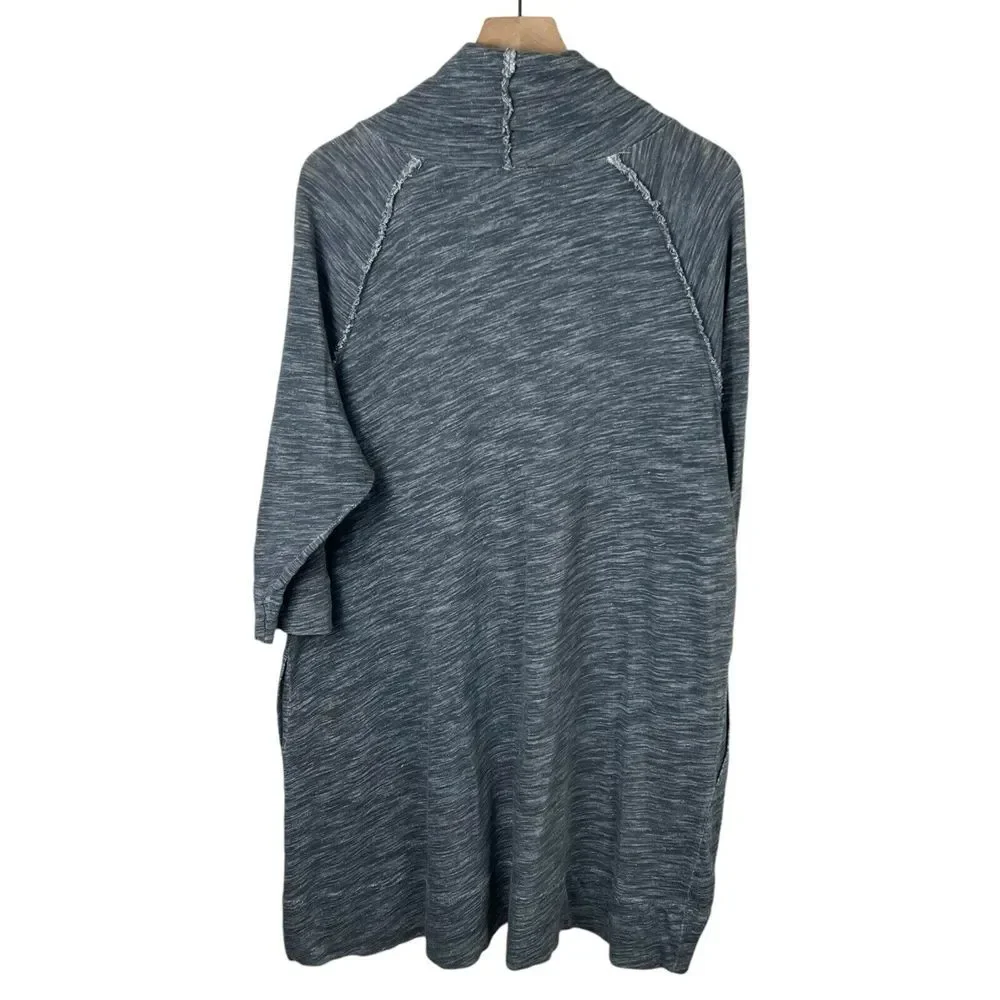 Free People Beach Womens One Size Gray 3/4‎ Sleeve Cowl Neck Tunic Top
